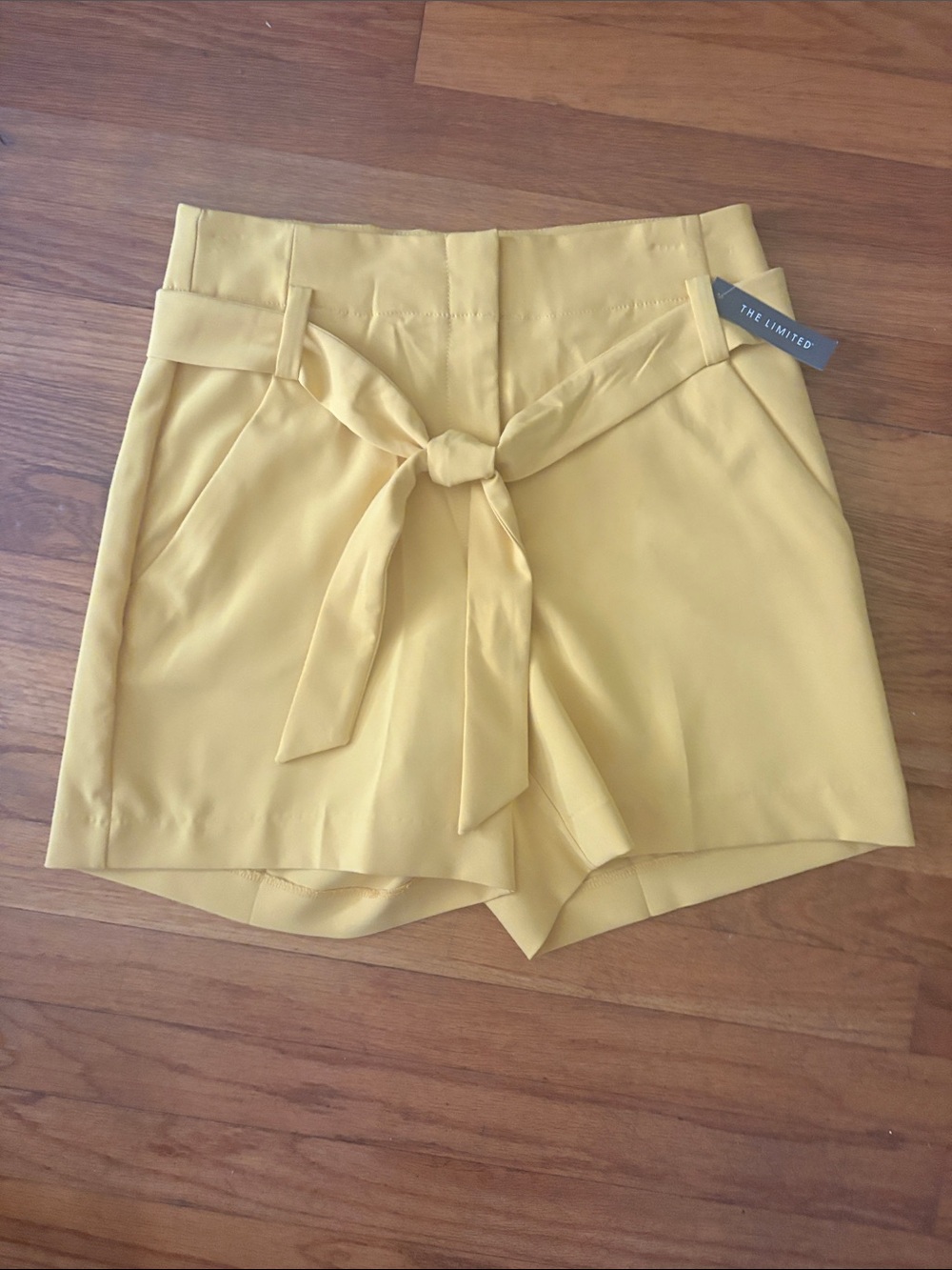 The Limited Yellow High-Waist Tie-Front Shorts